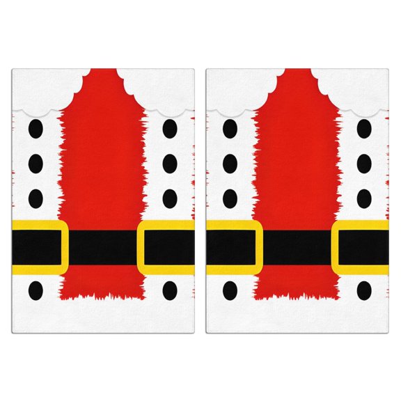 2 Pcs Funny Kitchen Towels,Red Christmas Santa Costume Pattern Microfiber Dish Towels,Kitchen Tea Towels,Kitchen Towel Set (18" X 26")
