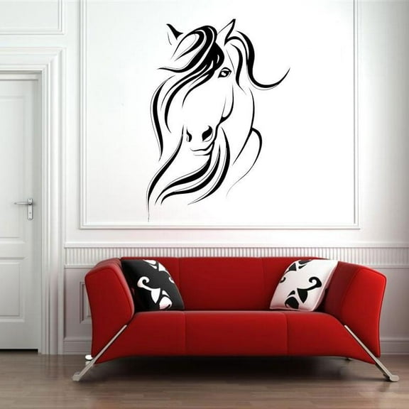 Modern Home Decor Silhouette Horse's Head Wall Sticker Vinyl Home Decor Animal Decal Living Room Mural Removable Wallpaper 30x42cm
