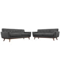 thumbnail image 2 of Modway Engage Modern Fabric 2-Piece Sofa Set with Loveseat in Gray, 2 of 5