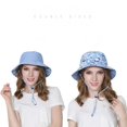 thumbnail image 3 of Sombrero de visera de algodón Sombrero de pescador de doble cara para padres e hijos Sombrero de ala grande transpirable de verano Sombrero de flor azul, 3 of 5