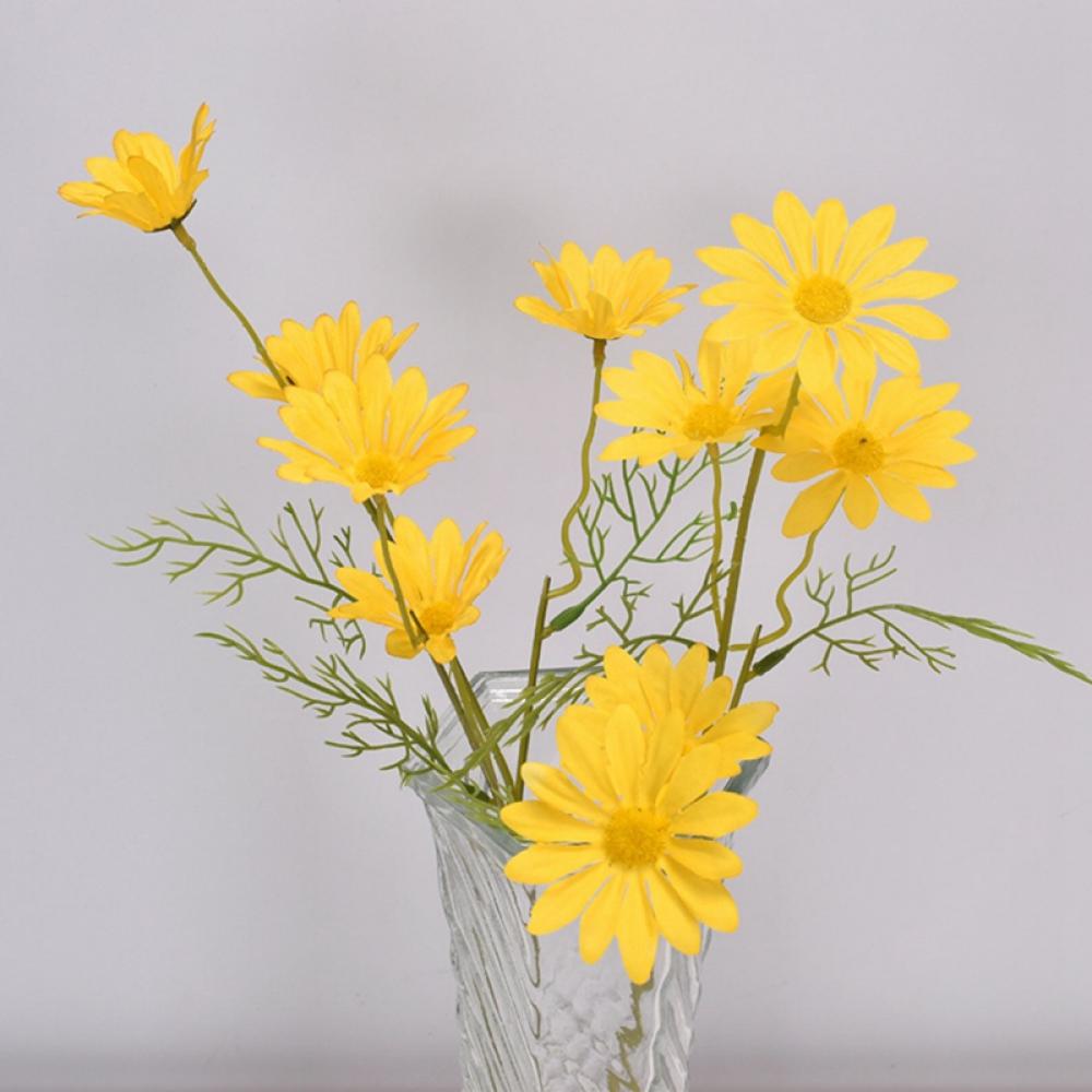 3 Bundles 15 Head Artificial Daisy Flowers Fake Flowers for Home