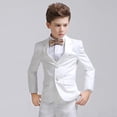 thumbnail image 5 of Conjunto de 3 piezas de chaleco y pantalón blanco para niños, traje para bautismo, boda, graduación, vestido elegante para bebés y adolescentes, disfraz de fiesta, 5 of 5