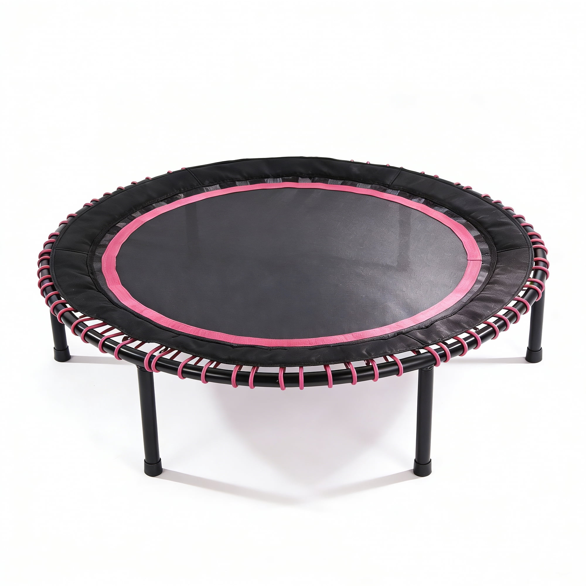 48 Inch Springless Mini Fitness Trampoline, Quiet Safe Exercise Rebounder, 450LBS Capacity Cardio Trainer for Indoor Outdoor Family Workout