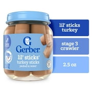 Gerber 3rd Foods Mealtime for Baby Lil' Sticks, Turkey, 2.5 oz, Jar