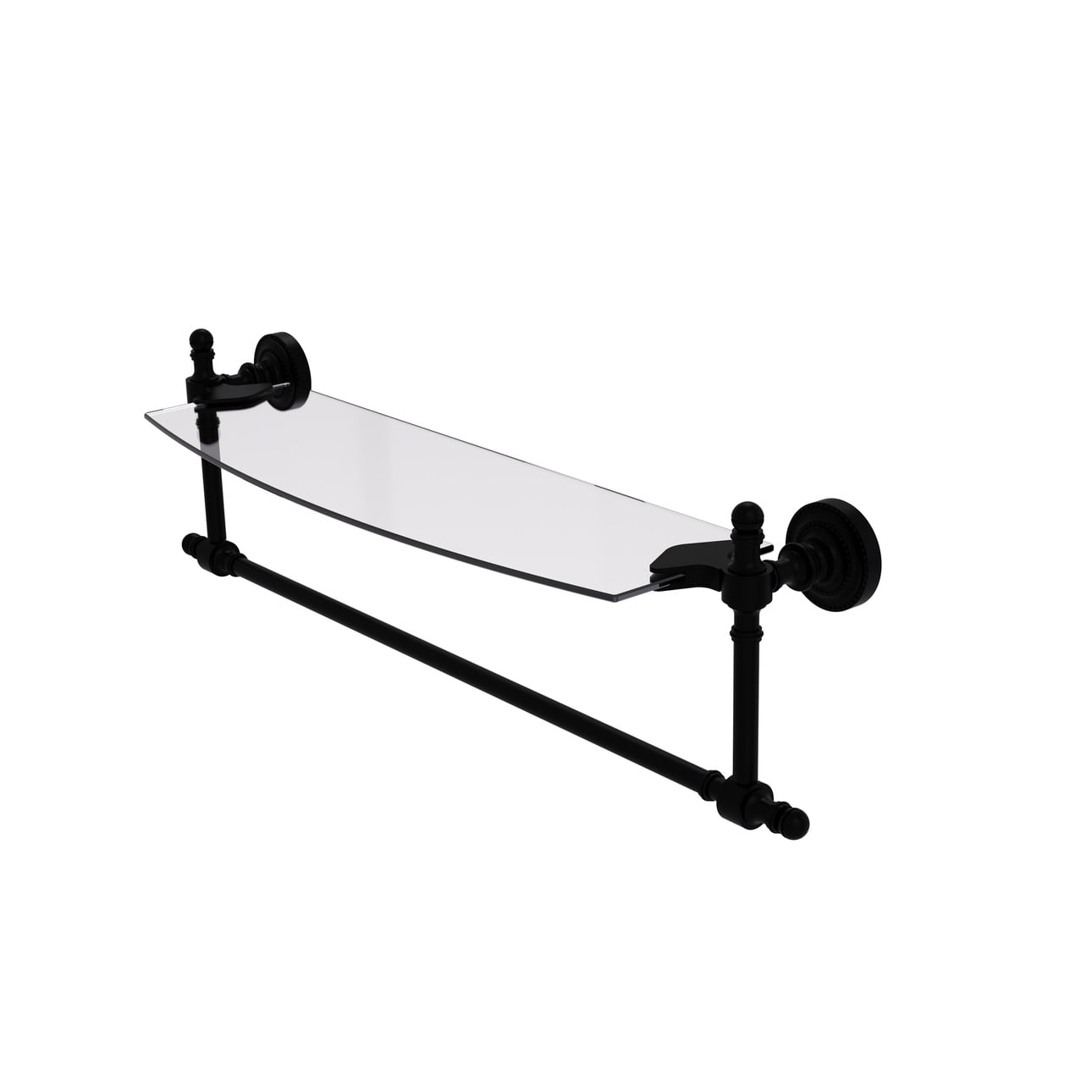 Retro Dot Collection Glass Vanity Shelf with Integrated Towel Bar