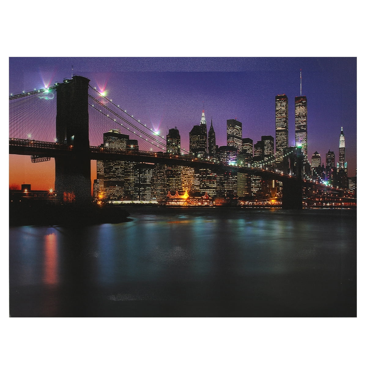 LED Lighted The Brooklyn BridgeLight Canvas Print Pictures Light Up