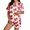 v-260Beige556, variant on HAYIMI Bowknot Printed Pajama Sets For Women 2 Piece Lapel Short Sleeve Button Shirt With Matching Shorts Comfort Sleepwear Home Nightwear Loungewear