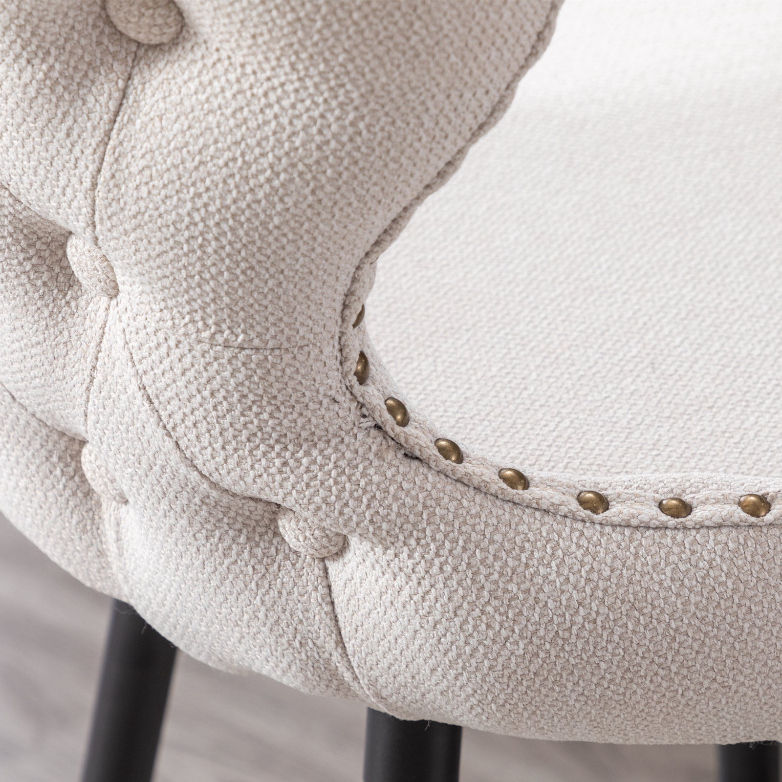 PORKISS Bar Stools Set of 2, 180° Swivel Bar Stool Chair, Modern Linen Bar Chairs for Home and Kitchen Counter, Beige