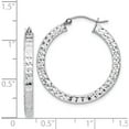 thumbnail image 4 of Sterling Silver Rhodium-Plated Diamond-Cut 3X30mm Square Tube Hoop Earrings (30 X 30) Made In Mexico qe8135, 4 of 5