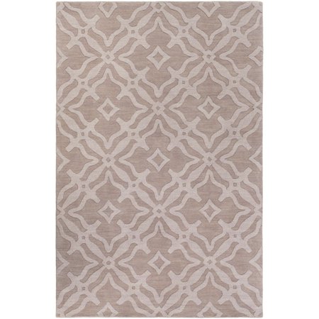 SolidStriped Milton Collection Area Rug in Ecru Color and Rectangle, Round, Runner Shape