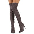 thumbnail image 3 of New Women Liliana Gisele-7 Suede Pointy Toe Thigh High Single Sole Stiletto Boot, 3 of 3