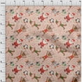 thumbnail image 3 of oneOone Viscose Jersey Light Peach Fabric Cartoon Animal|Candy Stick & Santa Christmas Quilting Supplies Print Sewing Fabric By The Yard 60 Inch Wide, 3 of 5