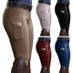 thumbnail image 2 of Pantalones ecuestres elásticos con bolsillo para mujer, pantalones de carreras de caballos, 2 of 4