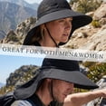 thumbnail image 2 of KEYAHAPPY Sun Hats for Women with Neck Flap UPF 50+ UV Protective Hiking Fishing Hats Wide Brim Sun Hat for Women & Men, Black, 2 of 7