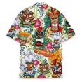 thumbnail image 3 of Hawaiian Shirt for Men Short Sleeve Full Print Button Down Lapel Top Loose Beachwear Casual Summer Breathable Mens Beach Shirts OTHER L, 3 of 3