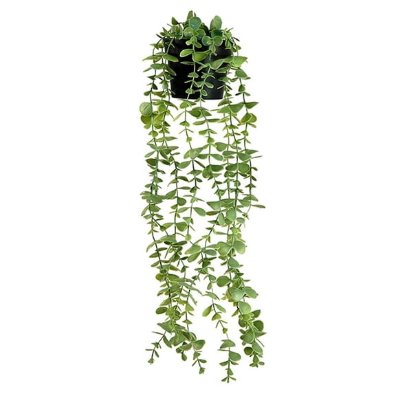 Wuweikeji Artificial Green Hanging Vine Potted Plant In/outdoor Shelf Decor With Pot, Fake Flowers Home Decor