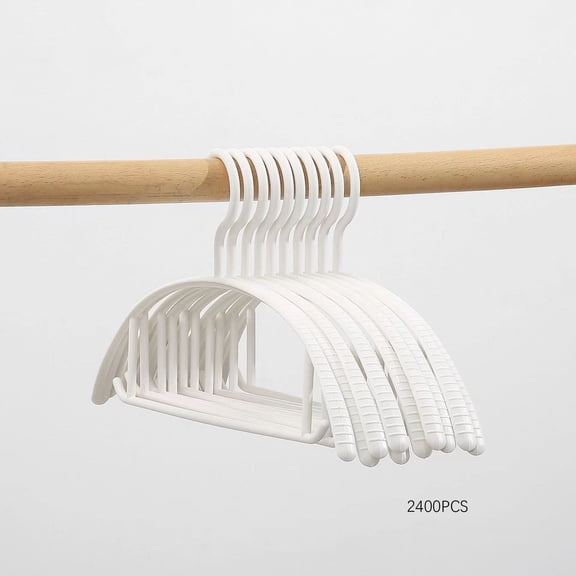XIBUFE Sweater Hangers No Shoulder Bump,Heavy Duty Plastic Hangers 6-Pack,Non Slip Space Saving Clothes with Integrated Accessory Hooks,Wide Curved Suit for Coats,Jackets,White