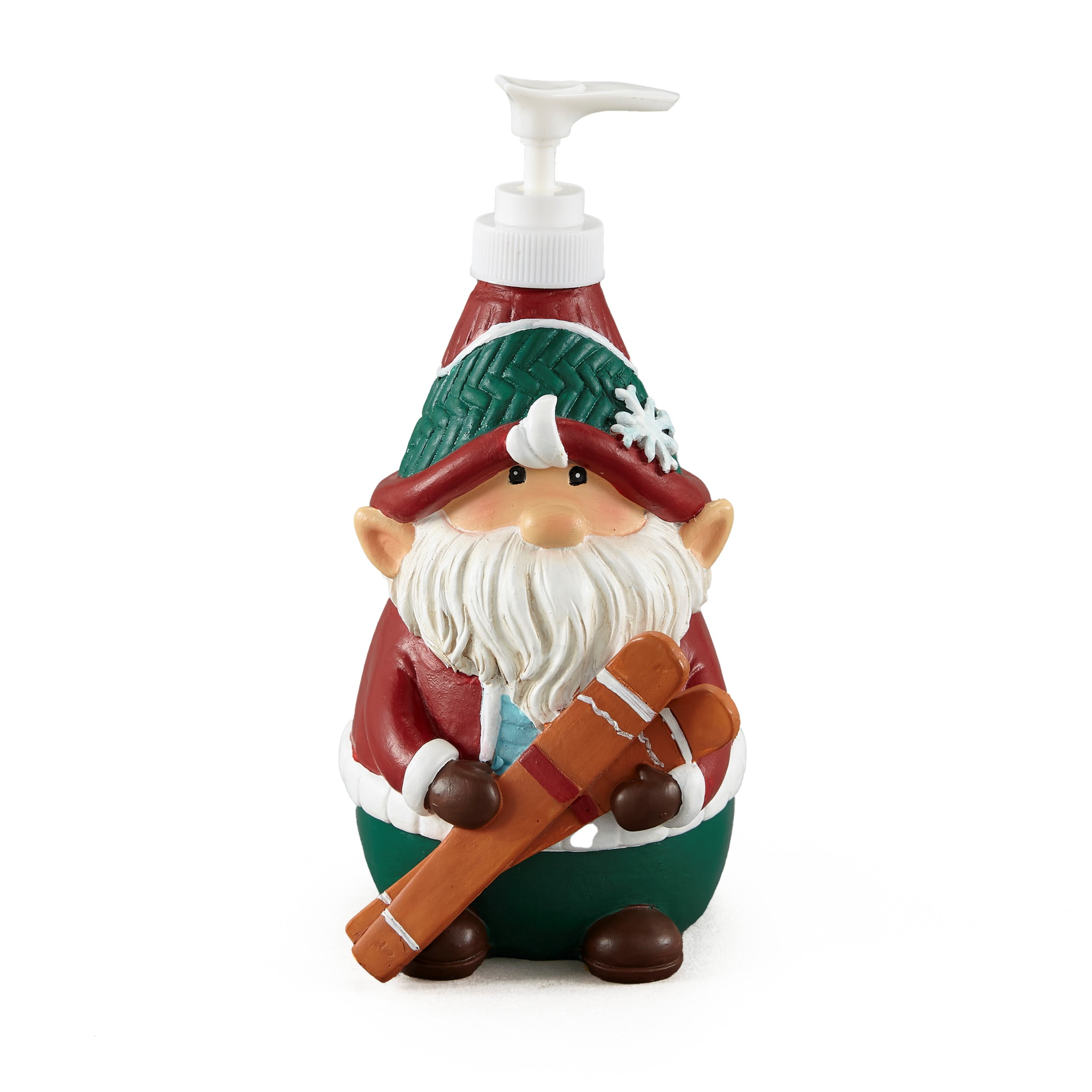 Ceramic Soap/Lotion Pump Christmas Gnome Dispenser Petunia & Gnorme