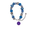 thumbnail image 2 of Delight Jewelry Silvertone Small Purple Enamel Disc Blue Paw Print Bead Bracelet, 7"+2", 2 of 4