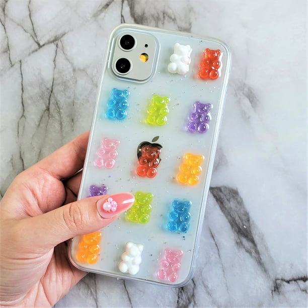 Iphone 11 6 1 Gummy Bear Holographic Rainbow Tpu Cartoon 3d Clear Candy Soft Case Walmart Com Walmart Com