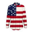 thumbnail image 4 of Wiyuqeen American Flag T Shirt Womens Tops Long Sleeve Satin Silk Button Down Shirts Casual Business Dressy Blouses 4th of July Outfits Multicolor XXL, 4 of 5