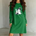 thumbnail image 6 of Taqqpue Womens Halloween Cotton Nightgown Long Sleeves Round Neck Sleepshirt Print Nightshirt Casual Plus Size Knee Length Sleep Dress Pullover Halloween Sleep Shirt for Women, 6 of 6