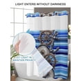 thumbnail image 6 of No Hook Shower Curtain with Snap-in Liner, Vintage Anchor Nautical Waterproof Fabric Bathroom Curtains, Coastal Blue Striped Bath Curtains & Mesh Top Window 54"x78", 6 of 9