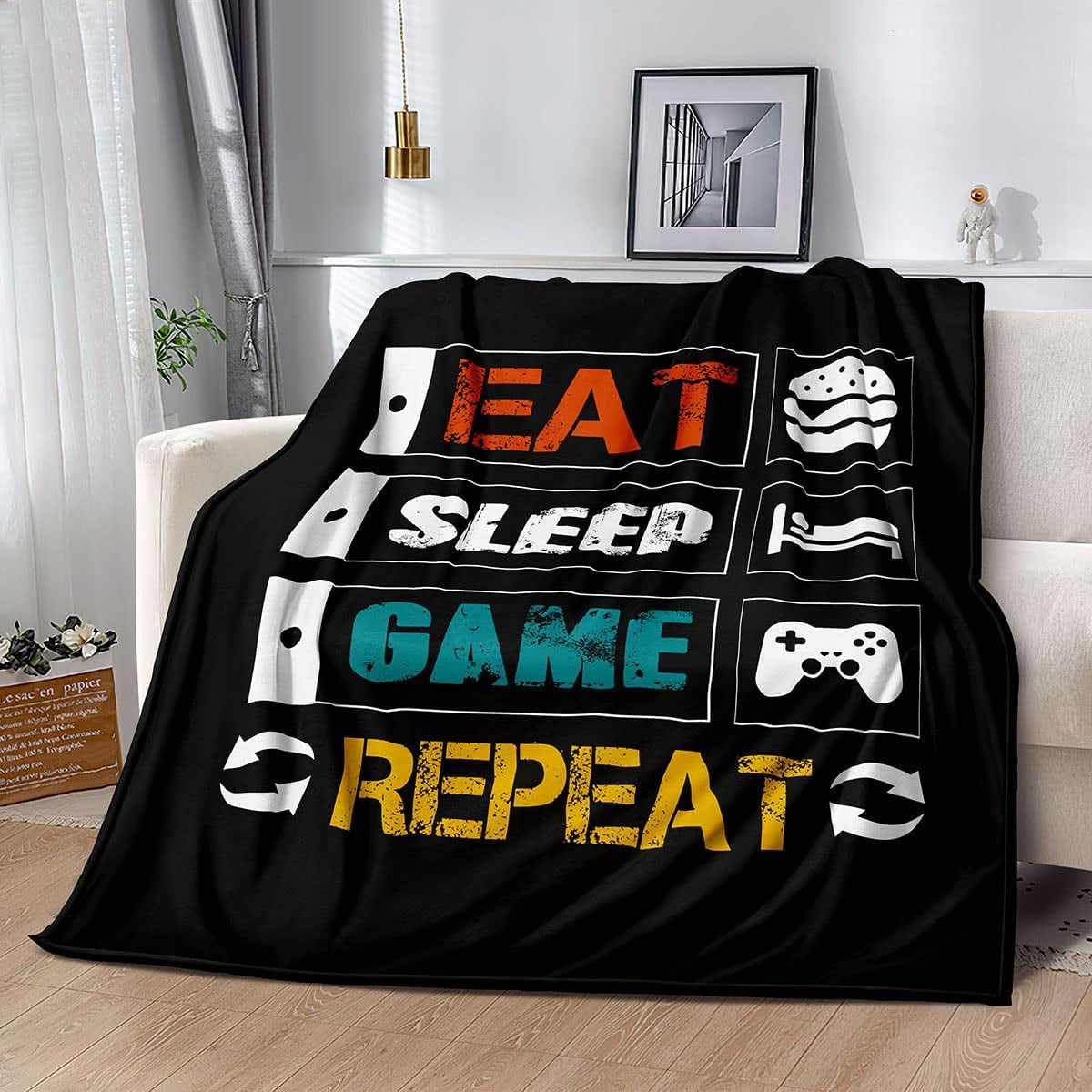 Gaming Blanket for Boys Fleece Cozy Gamer Gift Throw Blanket Gaming Video Games Bed Blanket for Teens Kids Game Room Decor Plush Blanket for Suit for Bedroom Couch Birthday Gift(80''X60'')