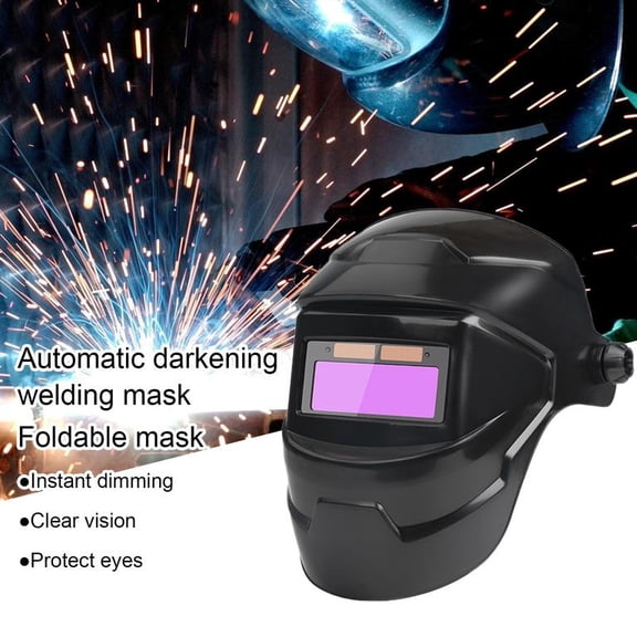 Welding Helmet Auto Darkening Solar Powered, Clear Vision LCD Welding Shield with Good Ventilation Eye Care for TIG MIG ARC Welding