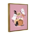 thumbnail image 3 of Pink Boo Halloween Ghosts Holiday Graphic Art Metallic Gold Framed Art Print Wall Art, 3 of 6
