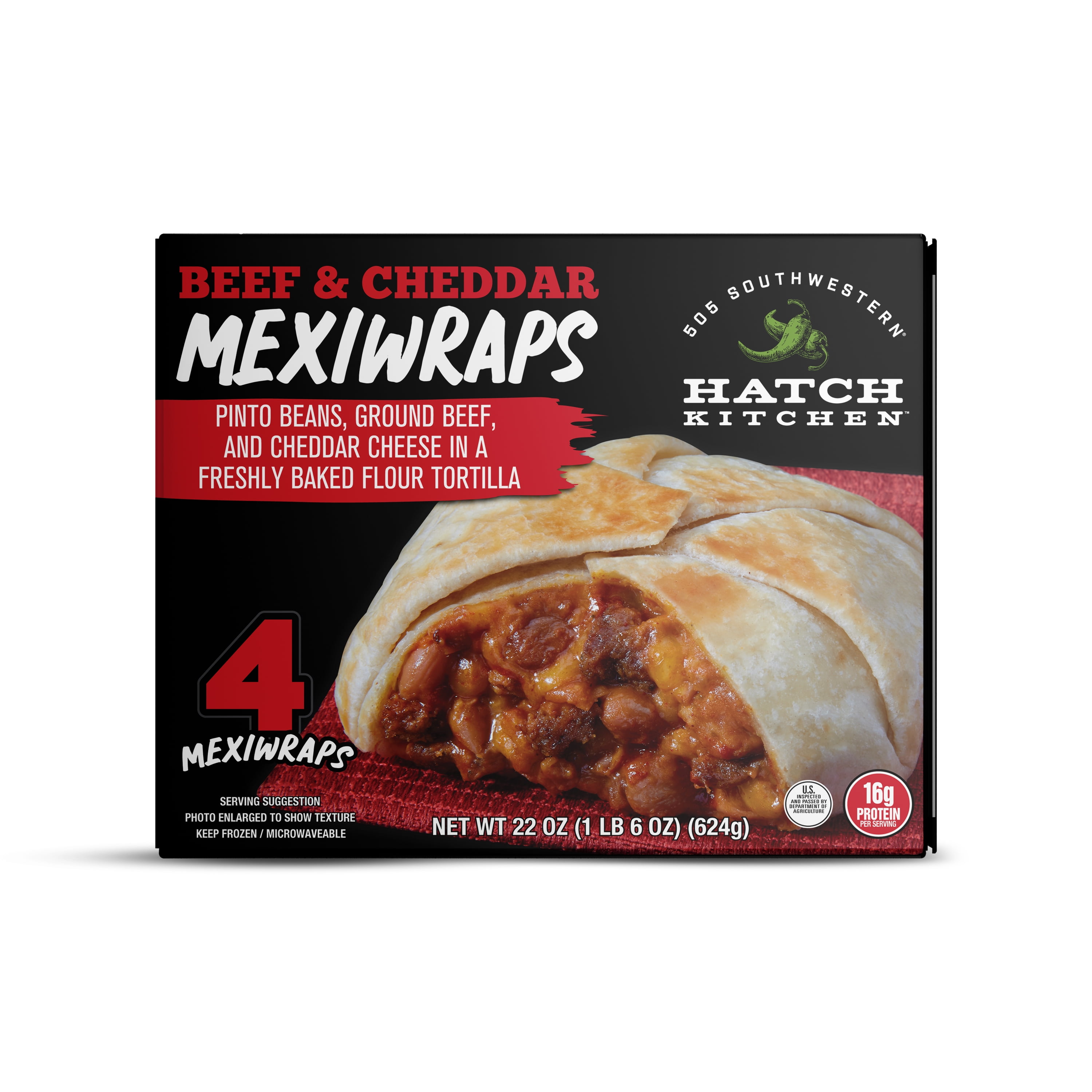 505 Southwestern Hatch Kitchen Beef & Cheddar MexiWraps, 4 count, 5.5 oz