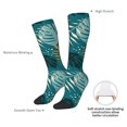 thumbnail image 5 of Knee High Socks for Men and Women, Hawaiian Style Cyan Blue Althletic Compression Socks, Support Long Tube Socks for Outdoor Sport, Calf Socks, High Stockings for Women Men, 5 of 7