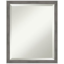 Amanti Art Florence Grey Beveled Bathroom Wall Mirror