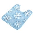 thumbnail image 7 of Yayeee Bath Rug for Bathroom Floor Non Slip Contour Fluffy Soft Absorbent Mat, 20"x24", Blue Snowflake, 7 of 7