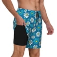 thumbnail image 2 of Kdxio Daisies Flowers Print Men's Swim Trunks with Compression Liner 7 Inch Inseam Quick Dry Swim Shorts, 2 of 7