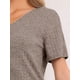 thumbnail image 5 of Conjunto de pijama de mujer INSPIRE CHIC de punto acanalado, ropa de descanso, camiseta de manga corta y pantalones cortos con bolsillos, talla XS, color marrón, 5 of 5
