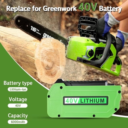40V 6.0Ah Lithium Battery Replacement for Lawn Mower Tools - Upgraded Power Solution