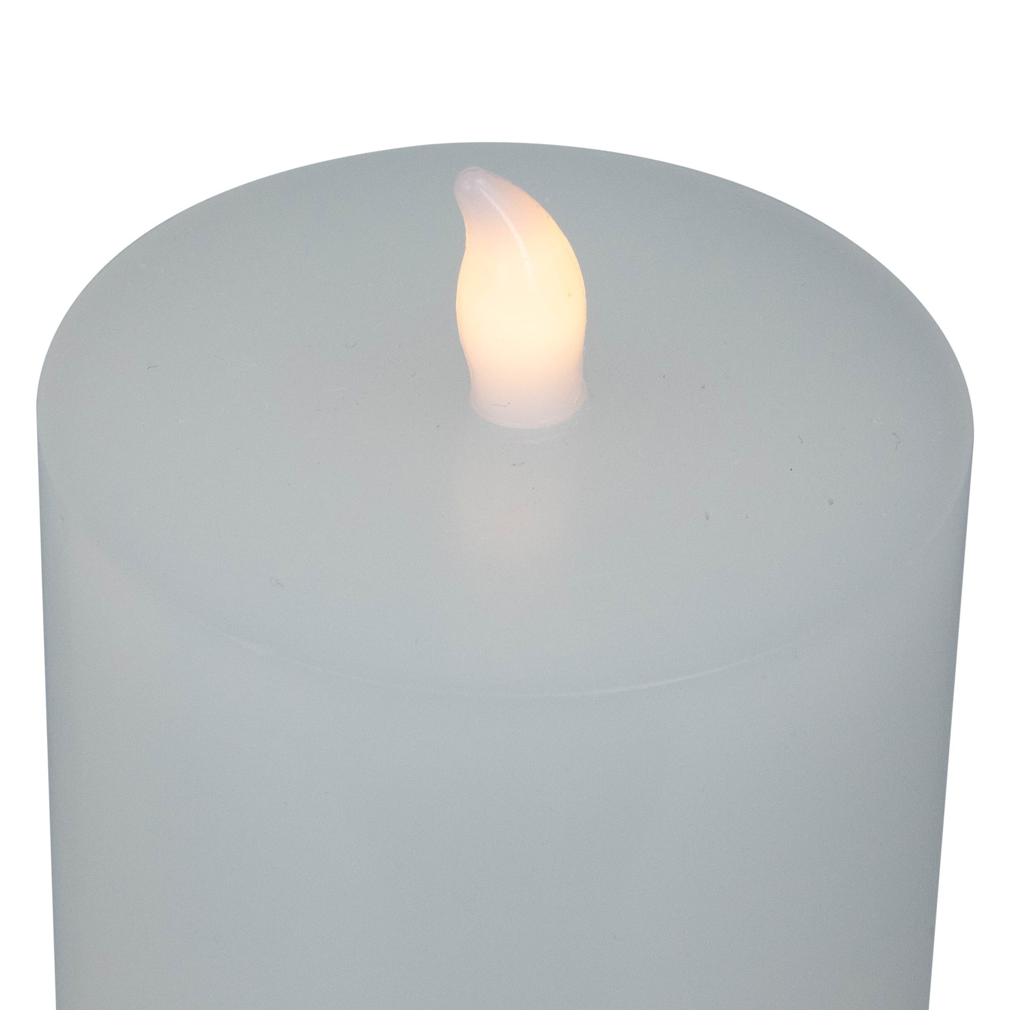 Northlight LED Solid Flameless Flickering Wax Pillar Candles - 8" - White - Set of 3