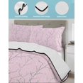 thumbnail image 3 of Twin XL Quilt Bedding Set, Pink Branches Reversible Summer Quilt 3 Pieces, Vintage Art Farmhouse Lightweight Bedspreads Coverlets with 2 Pillow Shams for All Seasons, 3 of 5