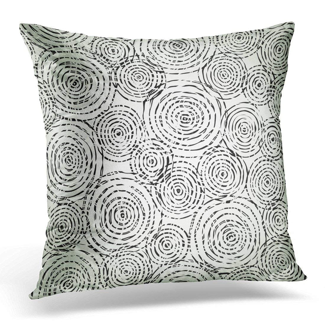 Bsdhome Circle Abstract Black And White Curly Pillows Case 20x20 Inches Home Decor Sofa Cushion Cover