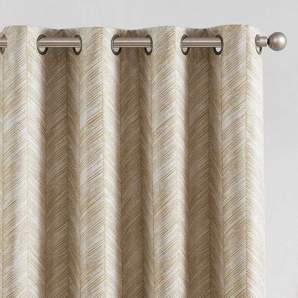 Cortinas JINCHAN Taupe Modernas de Jacquard con Patrón Espiga 160x160 cm