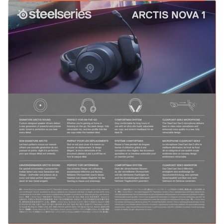SteelSeries Arctis Nova 1 Wired Gaming Headset for PC with 3.5mm Jack — Black