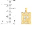 thumbnail image 4 of Floreo 10k Yellow Gold and White Gold 14.5mm or 18mm Personalized Alphabet Monogram A-Z Initial Square Pendant, 4 of 6