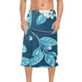 thumbnail image 2 of Blue Leaves and Little Flowers Men Bath Towel Adjustable Body Wrap for Sauna Spa Gym Shower After Soft Cover Up, 2 of 7