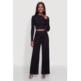 thumbnail image 2 of Women's Brushed Ribbed Knit Long Sleece Crop Top, 2 of 4