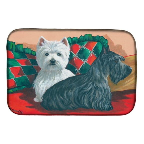 Carolines Treasures PPP3277DDM Absorbent Dish Drying Mat for Kitchen Counter Westie and Scottie Great Scots Dish Drying