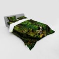 thumbnail image 3 of Nature Duvet Cover Set, Wonderland Forest Nepal Jungle Rainforests Habitat Wild Primeval Picture Print, Bedding Set with Shams and Fitted Sheet, 3 Sizes, by Ambesonne, 3 of 3