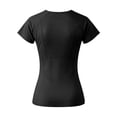 thumbnail image 5 of Yuhangmm Womens T Shirts, Women's Workout Tee for Daily Outdoor Wear - Slim Fit Short Sleeve Yoga Top Lightweight Breathable Athletic T Shirt for Gym Running Training Black M, 5 of 5