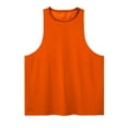 thumbnail image 4 of Sakmal Mens Big and Tall Tank Tops Orange Crew Neck Orange Gym Workout Camisole Solid Mens Sleeveless Tee Shirts, 4 of 4