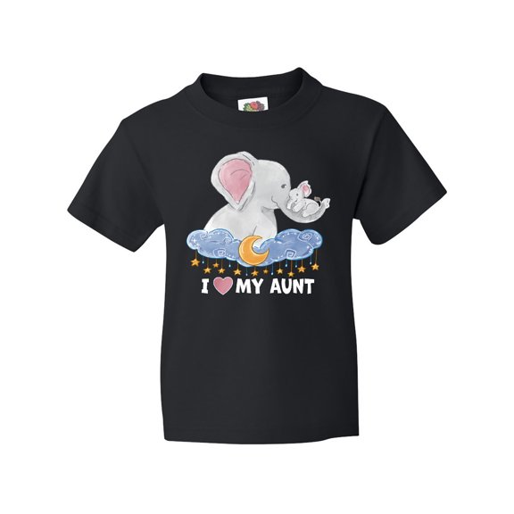 Inktastic I Love My Aunt Cute Elephants with Moon and Stars Youth T-Shirt